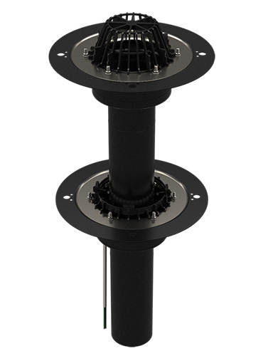 Воронка кровельная WIGAR двухуровневая с уплотнительным элементом 1/2/V1, необогреваемая, 110/450, 160/450